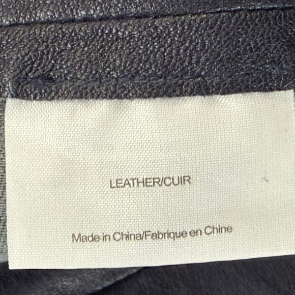 Tory Burch Ally Leather Pants Small Blue Slim Modern Classic Chic City Night Out - Picture 10 of 12